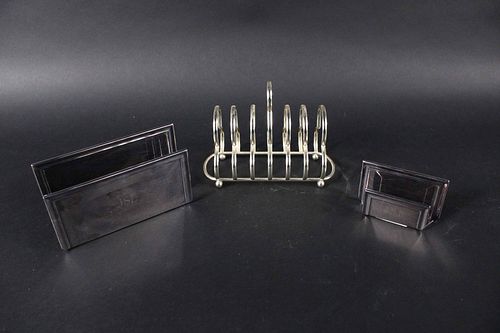 Two Silver Plated Letter Holders