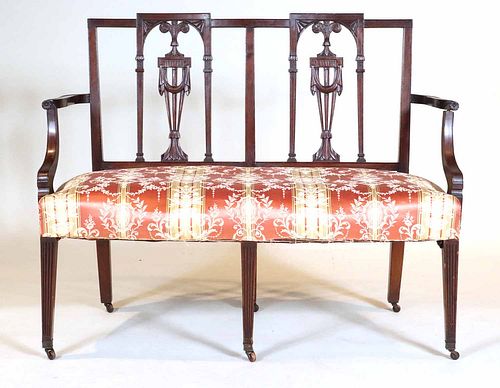 Federal Style Mahogany Double Chairback Settee