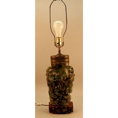 19th C. Chinese Jadeite Lamp
