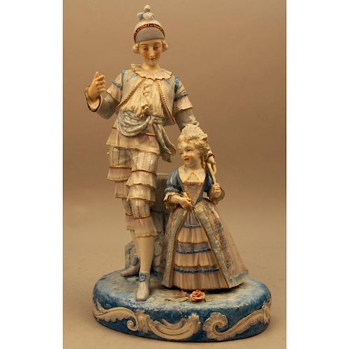 18th C. French Porcelain Man w/ Child