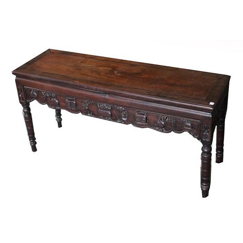 Antique Chinese Carved Bench