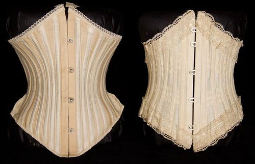 TWO SHORT CORSETS, 1900 & 1922