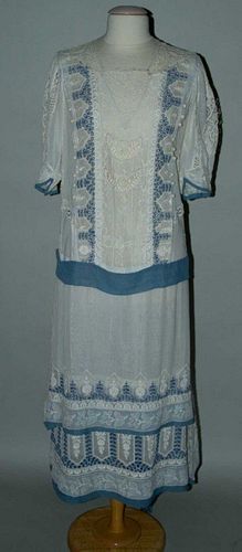 LACE & EYELET SUMMER TEA GOWN, c. 1922