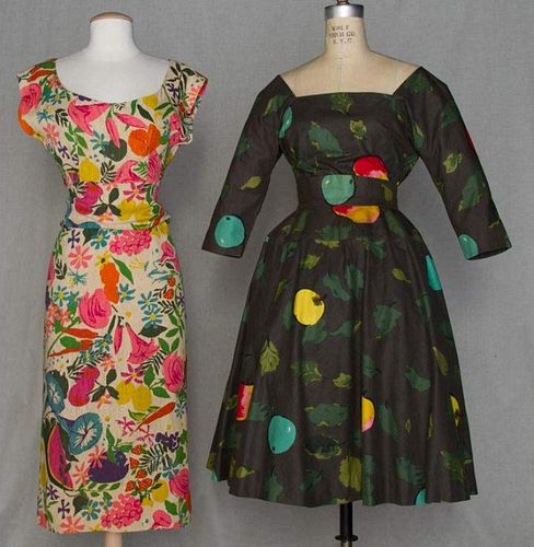 TWO BONNIE CASHIN SUMMER DRESSES, 1945 & 1955