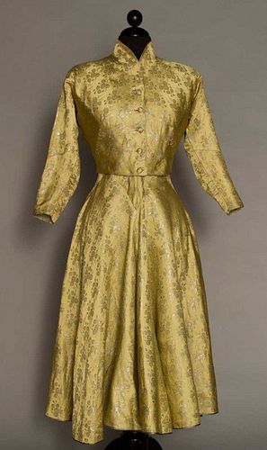 ELIZABETH HAWES COCKTAIL DRESS, JACKET & PURSE, c.
