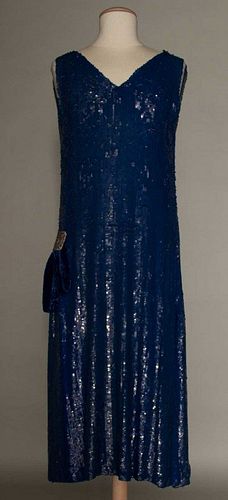 COBALT BLUE SEQUIN FLAPPER DRESS