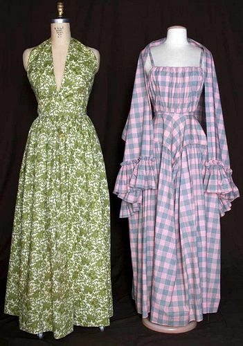 TWO CASHIN PRINTED SUMMER GOWNS, 1942 & 1954