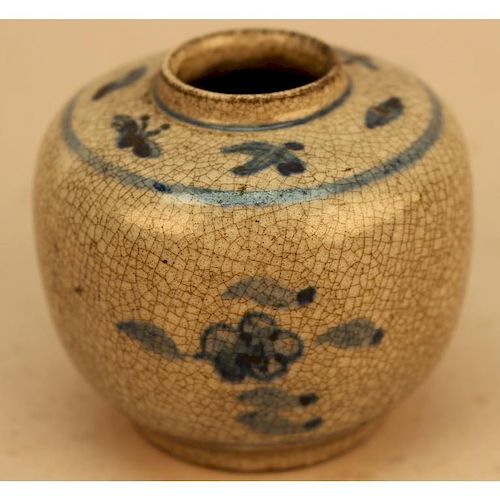 Antique Chinese Crackleware Blue/White Vase