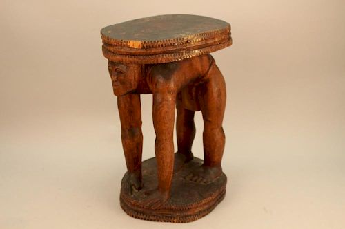 Antique Bamilike/Bamenda Figurative Stool