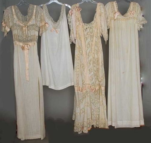 FOUR PIECES LADIES' WHITES, 1895-1910