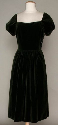 CLAIRE McCARDELL VELVETEEN DRESS, c. 1950