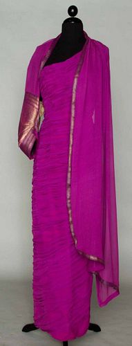 INDIA-INSPIRED EVENING GOWN & STOLE, c. 1958