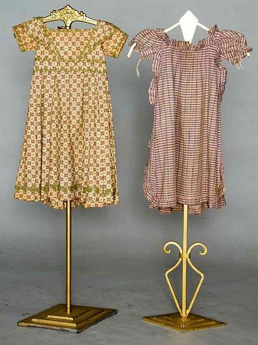 TWO TODDLER'S COTTON DRESSES, 1825-1830