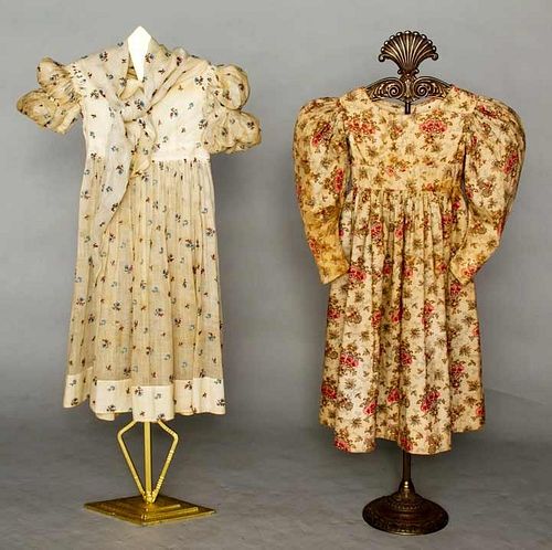 TWO LITTLE GIRLS' DRESSES, 1825-1830