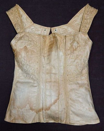 LINEN STAYS, SIGNED & DATED 1840