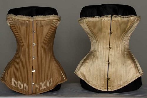 TWO BONED CORSETS, 1885 & 1893