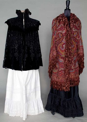 TWO EMBROIDERED MANTLES, 1870 & 1890s