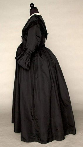 MATERNITY MOURNING DRESS, c. 1870