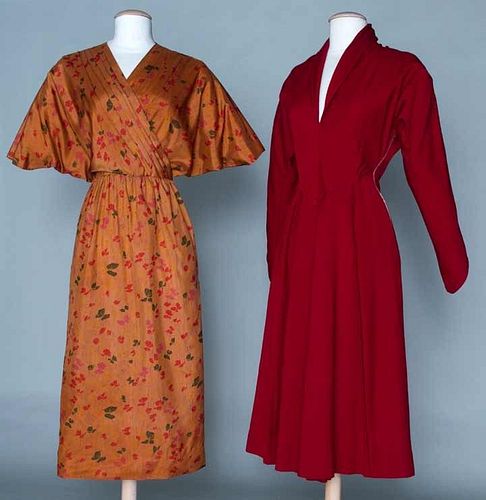 TWO CLAIRE MCARDELL DAY DRESSES, 1948 & 1952