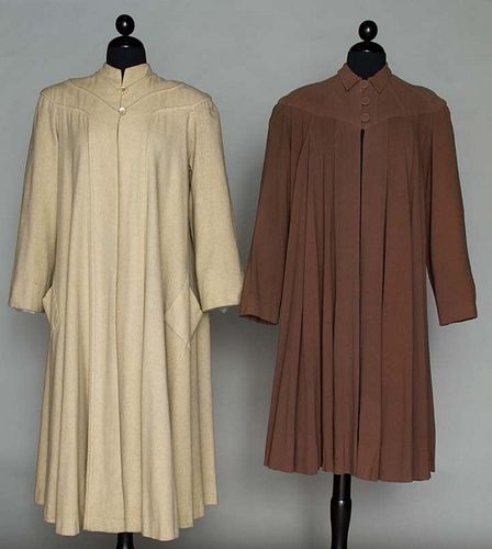 TWO ELIZABETH HAWES WOOL COATS, 1946 & 1948