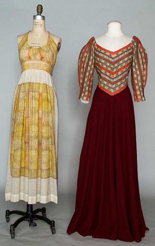 TWO ELIZABETH HAWES WOOL DRESSES, 1935 & 1949
