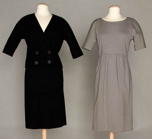 TWO GIVENCHY WOOL KNIT DAY DRESSES, 1960