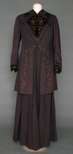 EMBROIDERED WALKING SUIT, 1905-1908