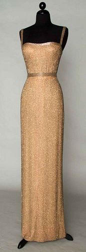 ALL-OVER BEADED EVENING GOWN, 1960