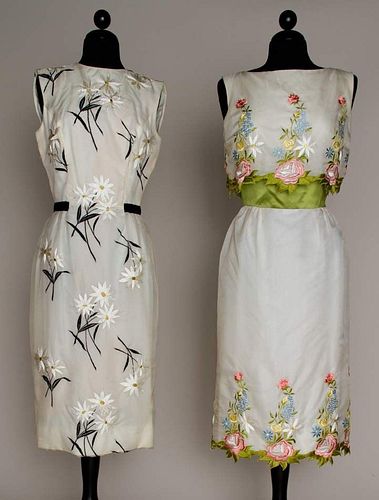 TWO ESTEVEZ PARTY DRESSES, 1960s