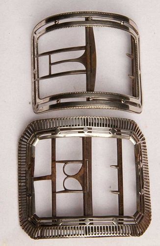 TWO GENT'S SHOE BUCKLES, MID 18TH C