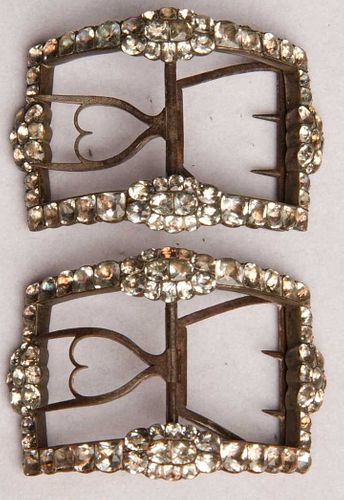 PAIR LADY'S PASTE SHOE BUCKLES, LATE 18TH C