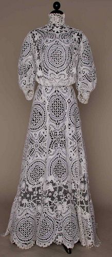 EYELET & LACE TEAGOWN, c.1905