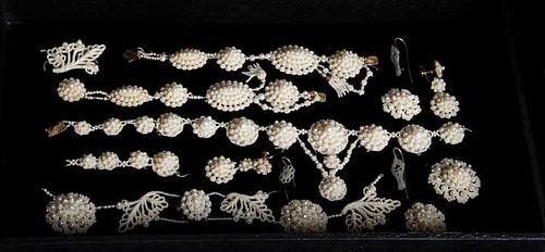SEED PEARL JEWELRY ELEMENTS, EARLY 19TH C