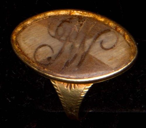 GENT'S HAIR MOURNING RING, 1814