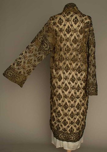 GOLD EMBROIDERED EVENING COAT, 1920s