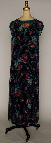 PRINTED & BEADED EVENING GOWN, 1920-1922