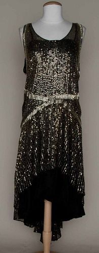 SILVER SPANGLED PARTY DRESS, c. 1925