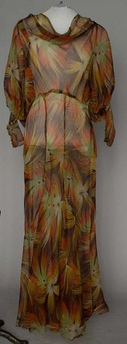ERTE DREAM-FLOWER PRINT DRESS, 1930s
