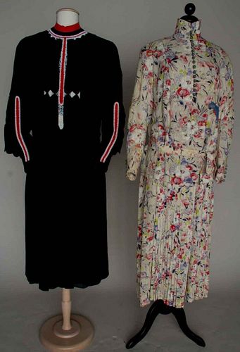 TWO SILK AFTERNOON DRESSES, c. 1922