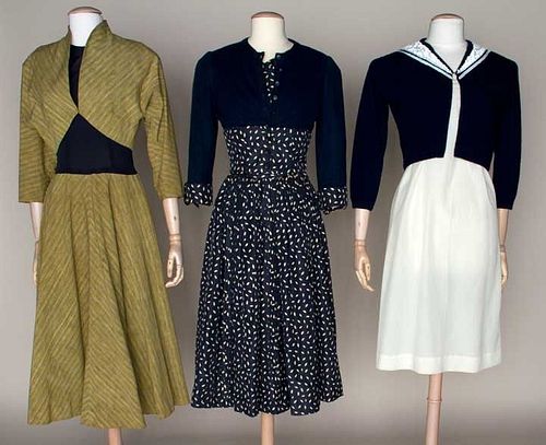 THREE DESIGNER GARMENTS, AMERICA, 1948-1959