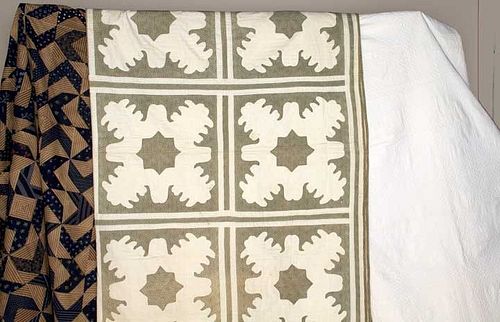 TWO QUILTS & ONE QUILT TOP, c. 1900