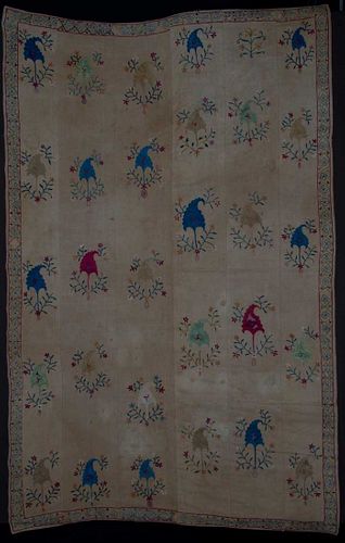 EMBROIDERED SUZANI, CENTRAL ASIA, LATE 19TH C
