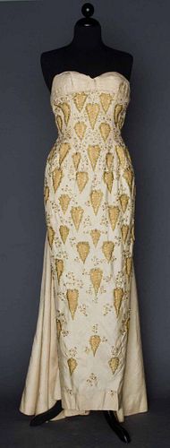 JEWELED EVENING GOWN, LATE 1950s