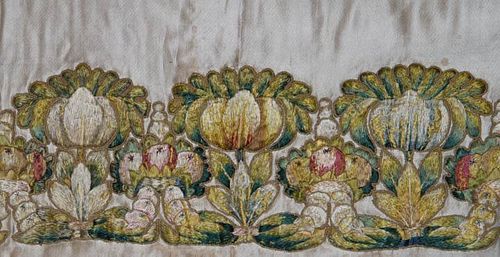 EMBROIDERED ALTAR FRONTAL, EUROPE, 18TH C