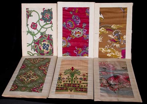 SIX CHENEY SWATCH CARDS, EARLY 20TH C