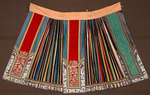 EMBROIDERED MULTICOLOR SKIRT, CHINA, 19TH C