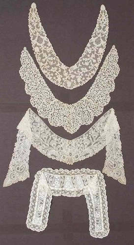 FOUR LACE COLLARS, 19TH C