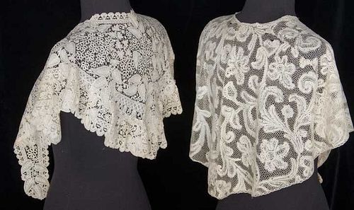 TWO BOBBIN LACE PELERINES, EARLY 19TH C