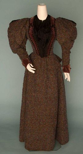 WOOL TWEED WINTER OUTING DRESS, 1895