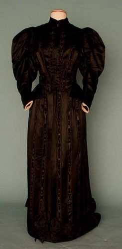 BLACK SILK AFTERNOON DRESS, c. 1895